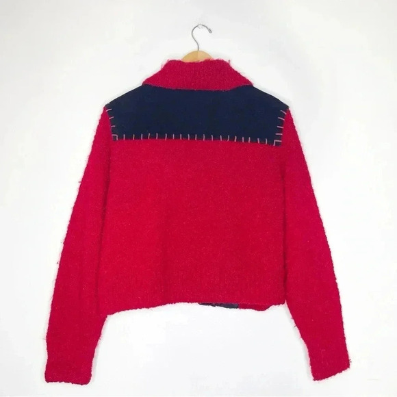 Sandy Starkman Vintage Button Heart Red Sweater Blazer Size Medium - Picture 8 of 8